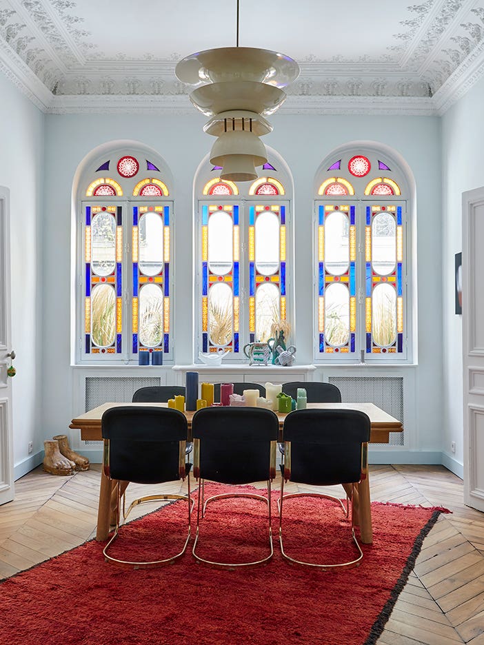 Stained glass windows in a Paris apartment