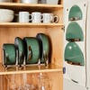 green pots and pans