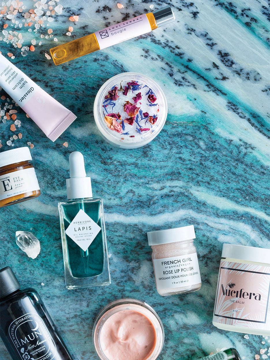beauty products on a surface