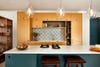 green and organe cabinets
