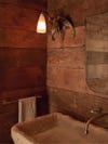 cabin wood bathroom