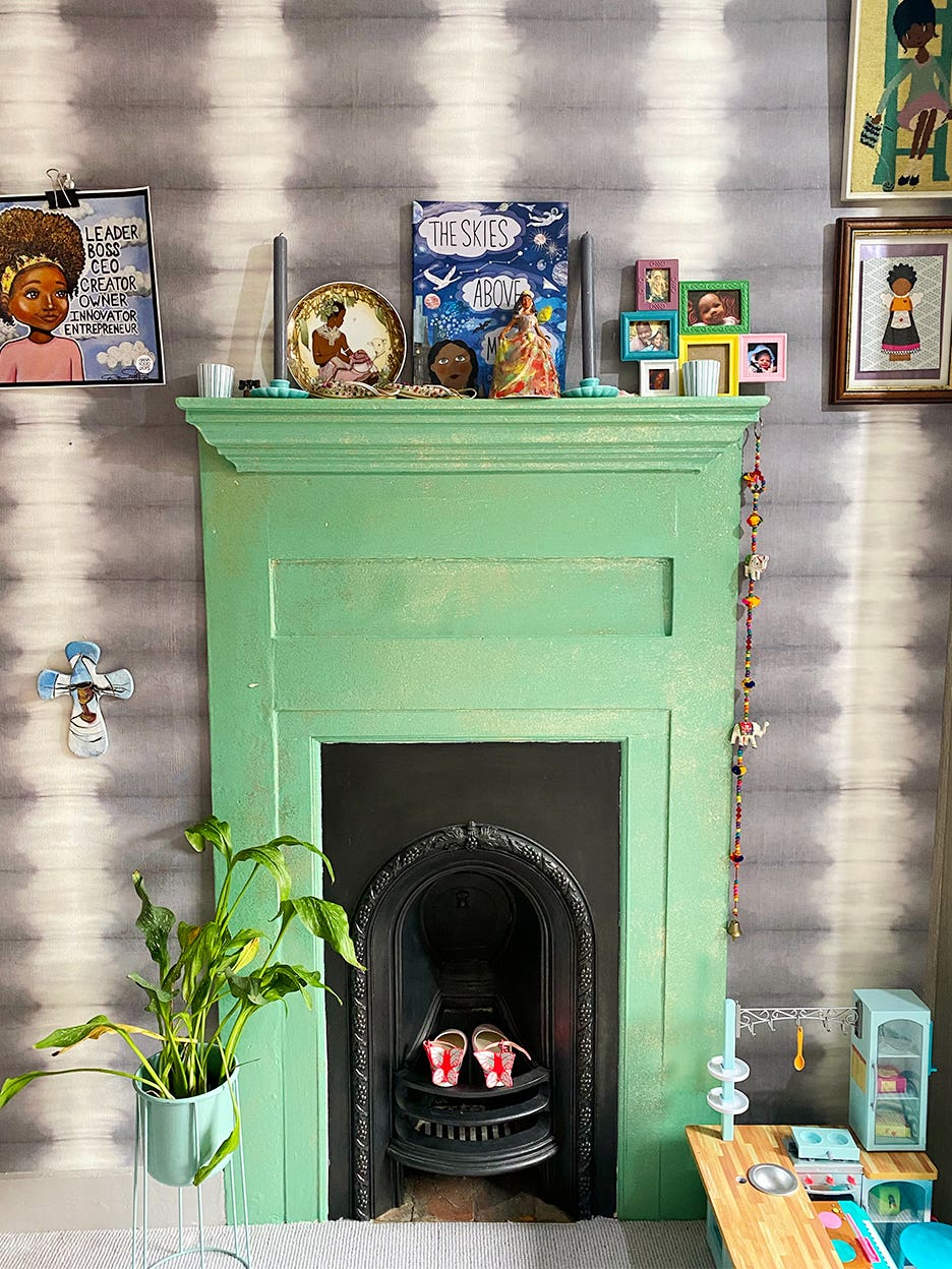 Shibori-Style Wallpaper and Glitter Paint Turned a Historic London Cottage Into a Little Girls’ Oasis