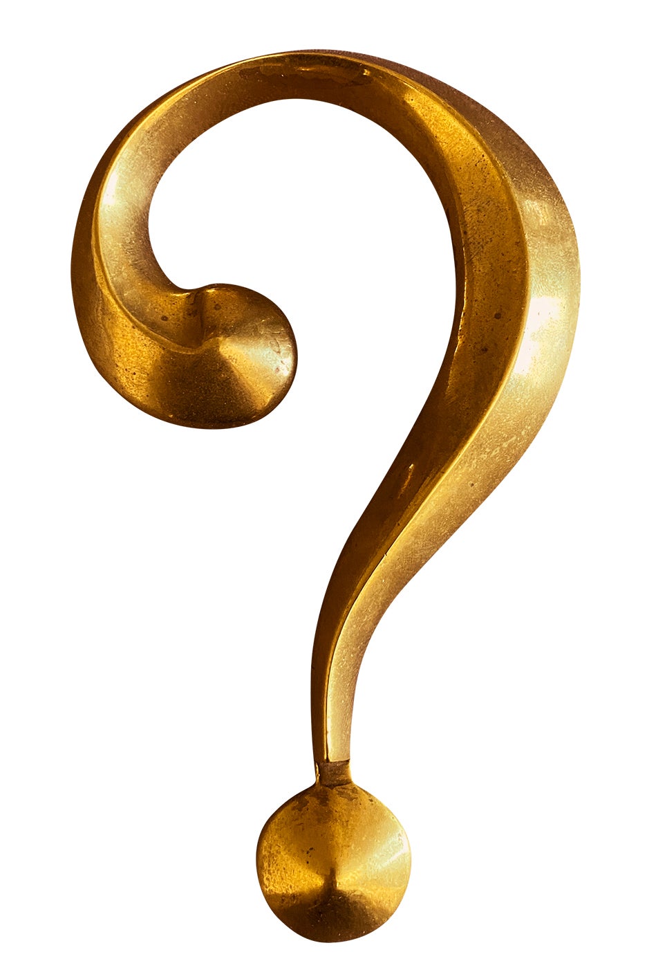 Gold metal question mark