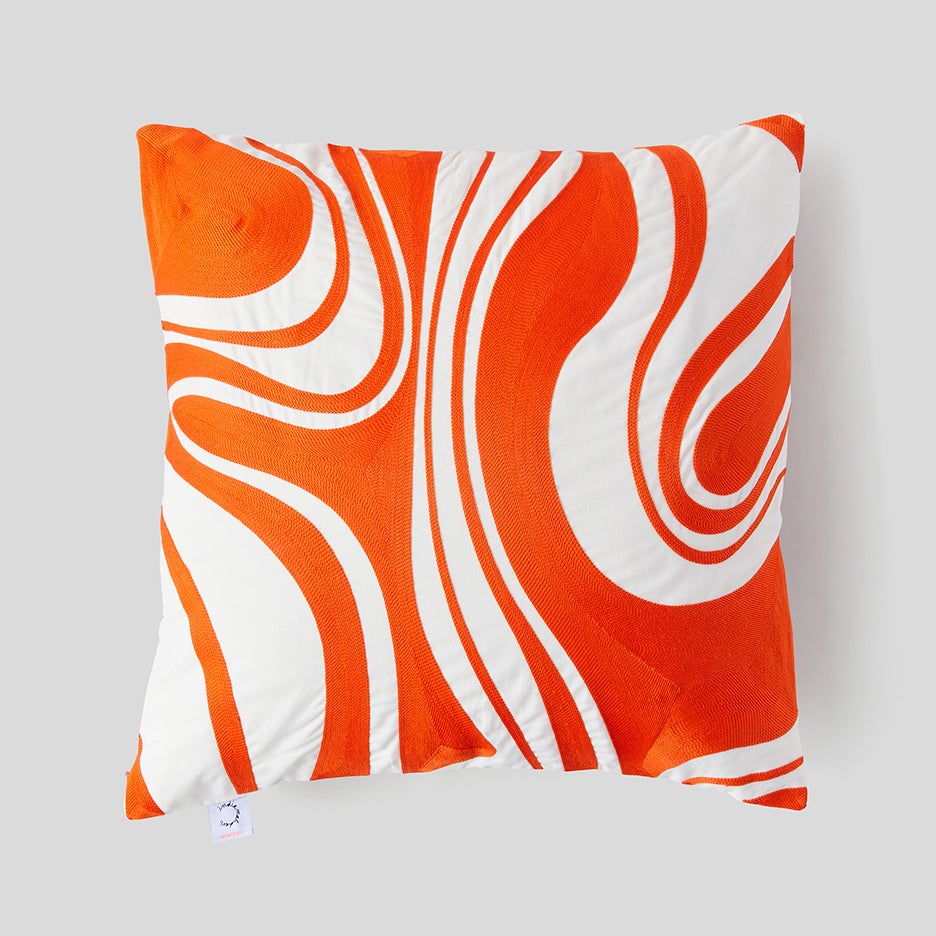 Orange swirl pillow