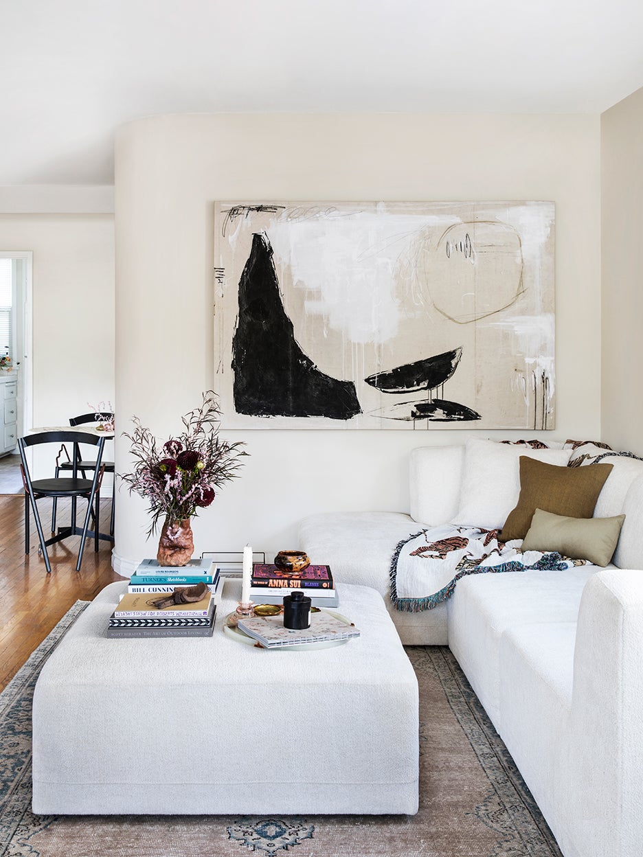 white living room sofa