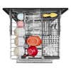 top drawer of open dishwasher