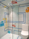 shower with pac man design