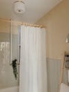 whtie shower curtaain