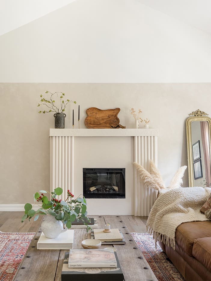white fireplace with tubes