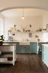 white and green kitchen 