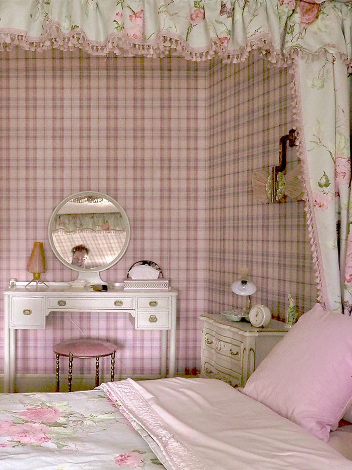 Pink plaid bedroom