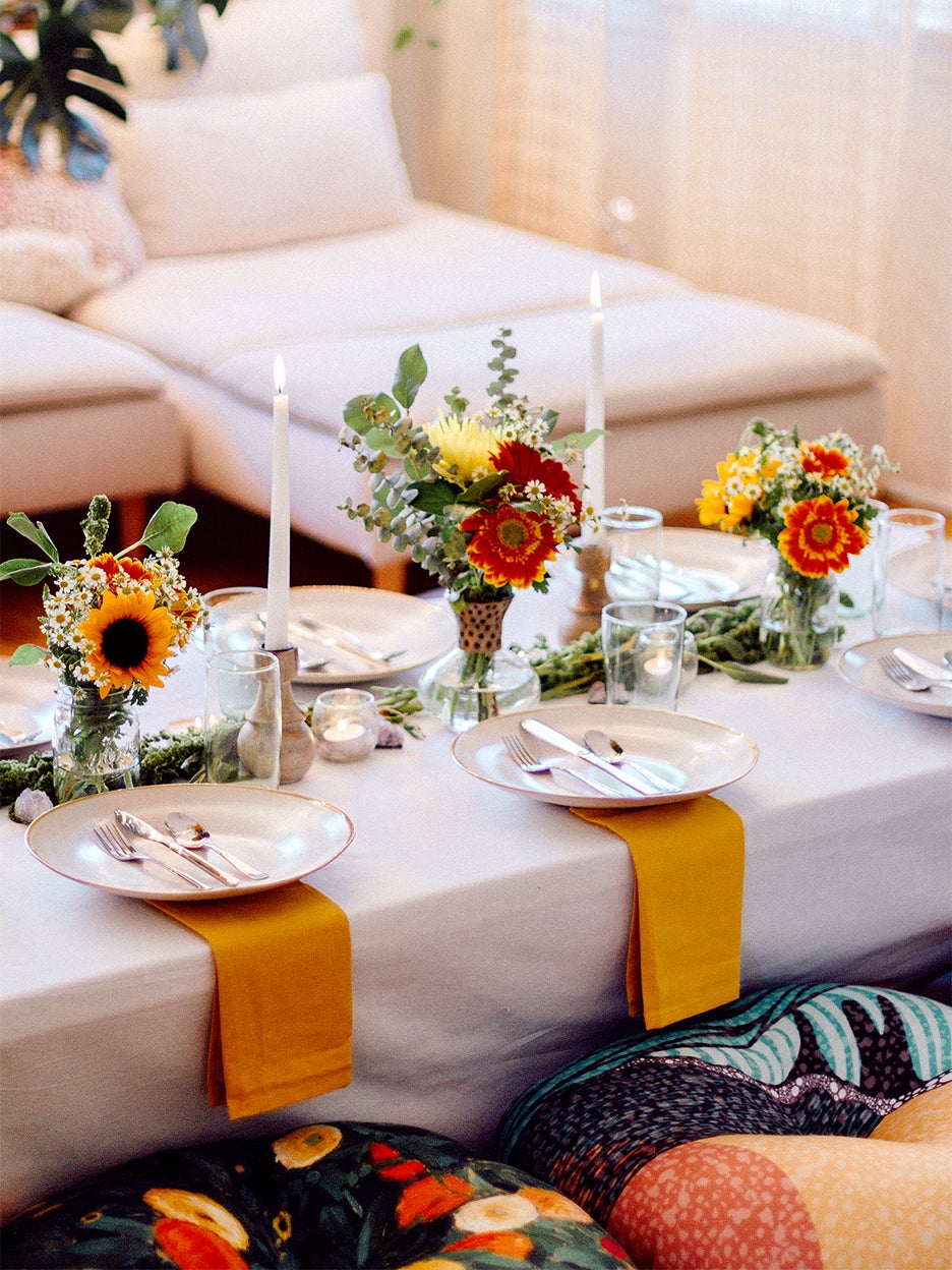 Tablescape on the floor