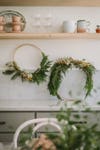 wreaths on kitchne wall