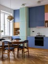 Multicolored kitchen cabinets