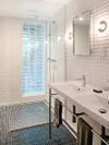White bathroom with pillow tiles