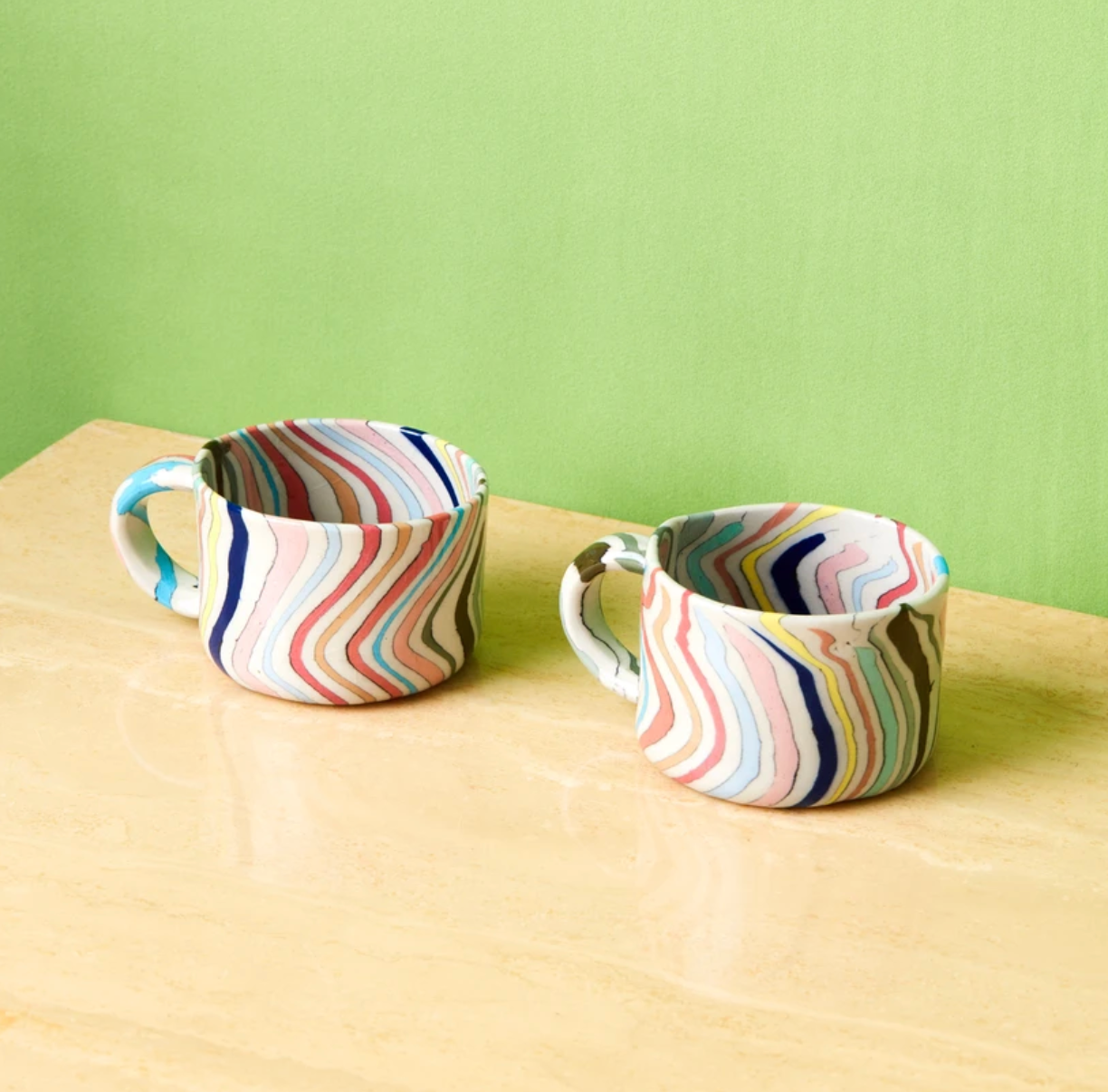colorful mugs