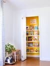 yellow painted closet