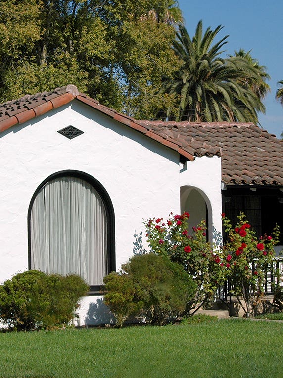 white spanish bungalow