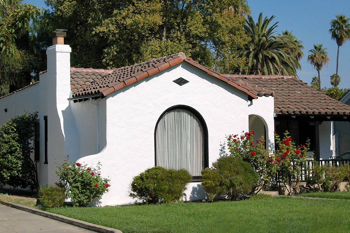 white spanish bungalow