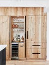 wood cabinet door open