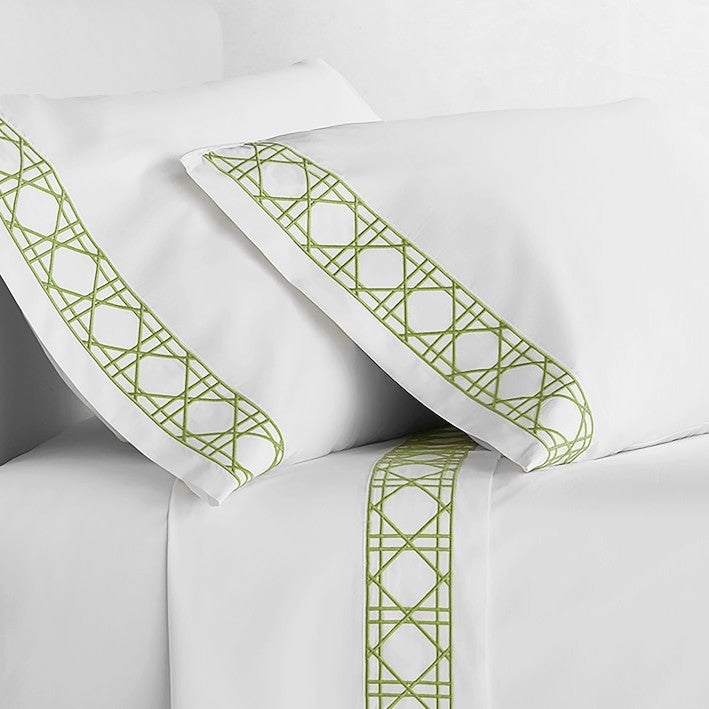 Pillow with green trim