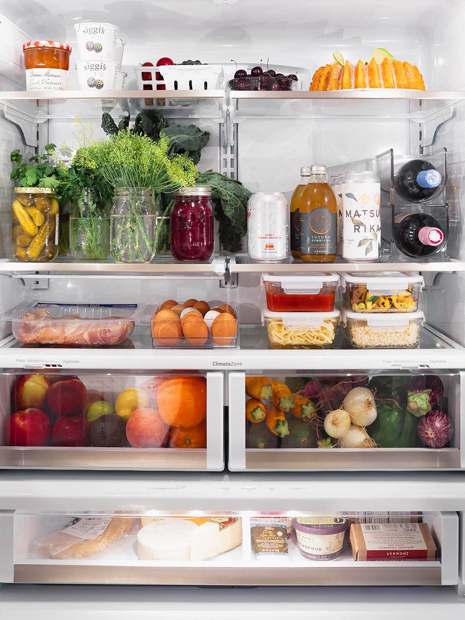 interior view of organized fridge