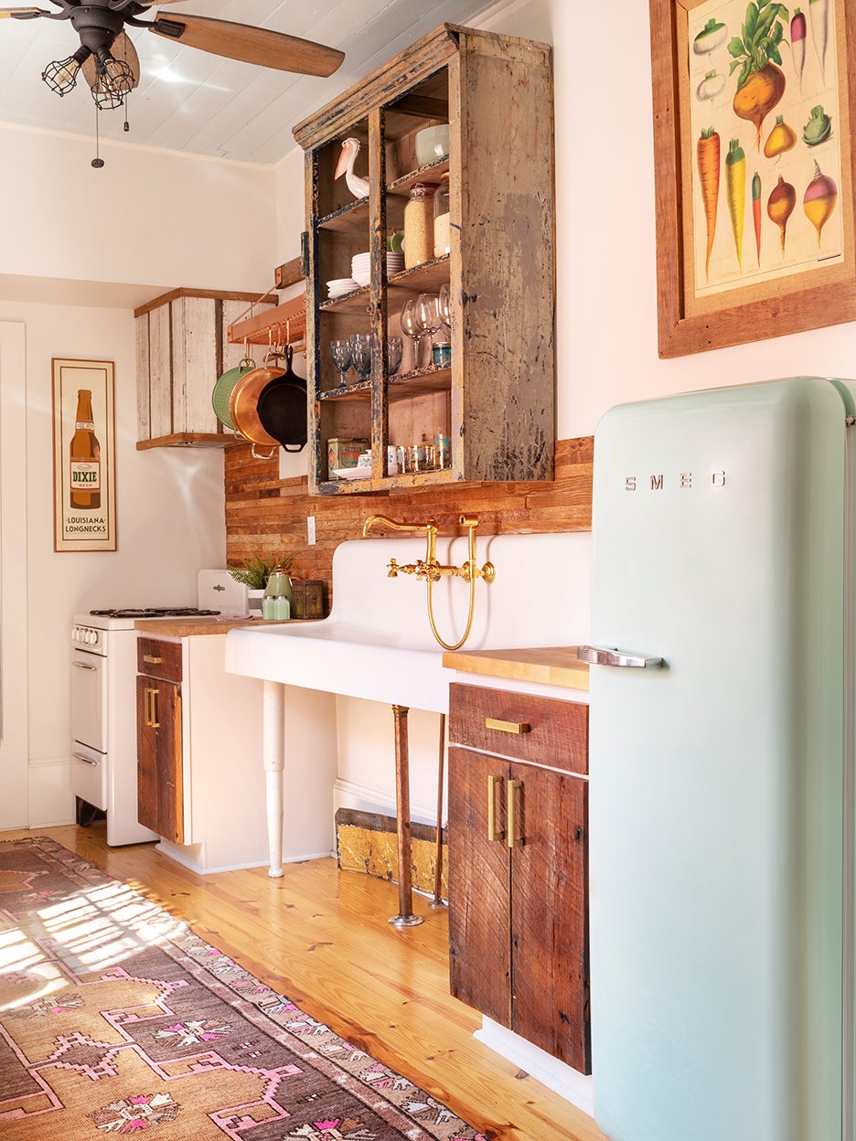 vintage kitchen with Smeg fridge