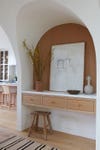 built-in arched entryway console