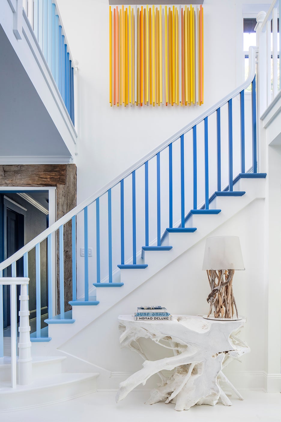 Blue ombre staircase
