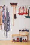 a laundry room storage area