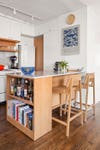 Kitchen Island Cabinets with wooden open shelving