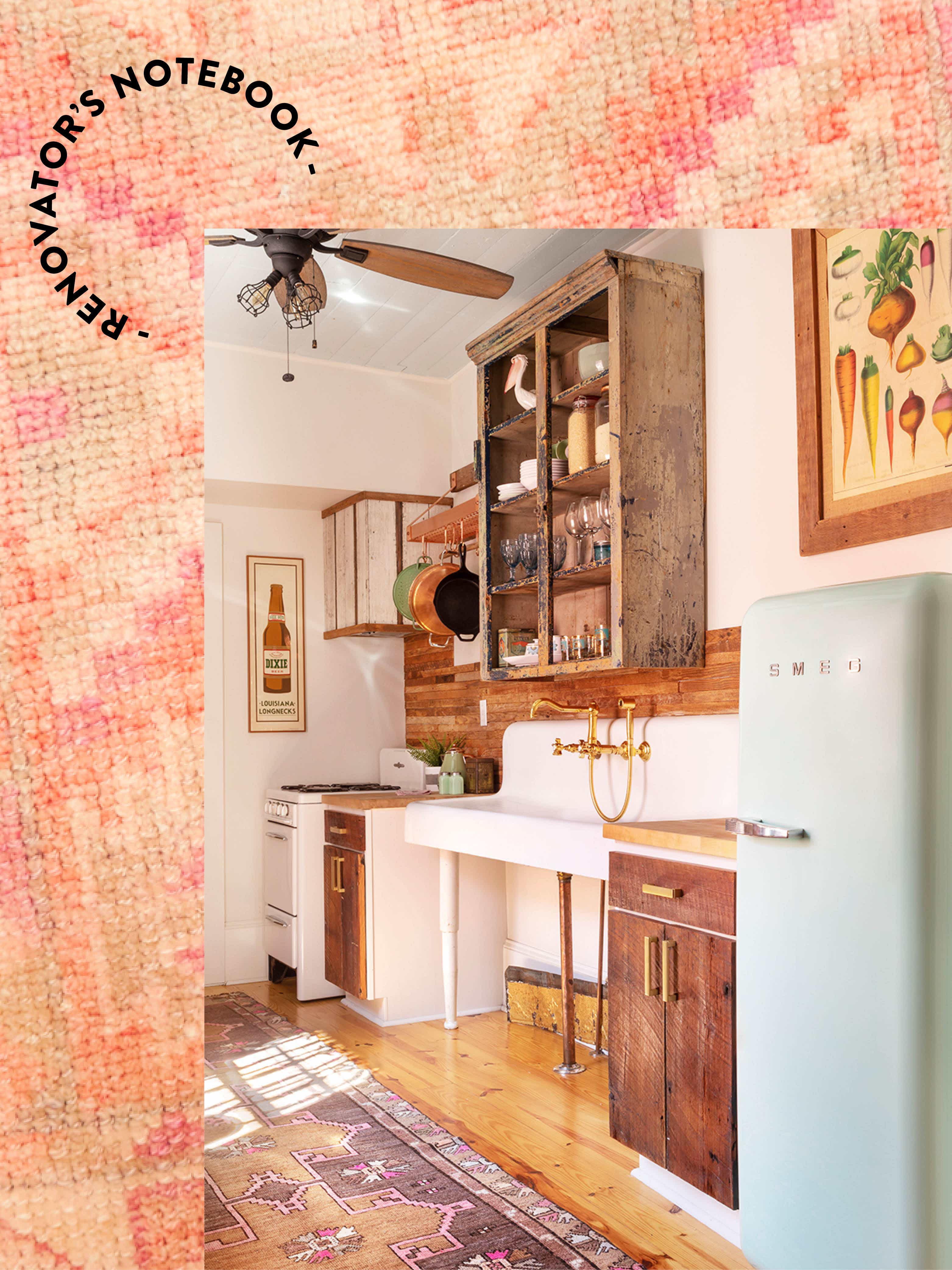 vintage kitchen with Smeg fridge