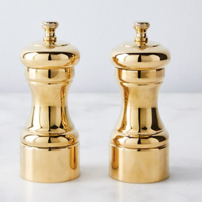 gold salt and pepper shakers