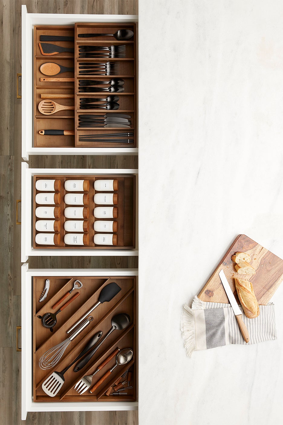 open kitchen drawers
