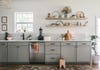 gray long kitchen cabinets