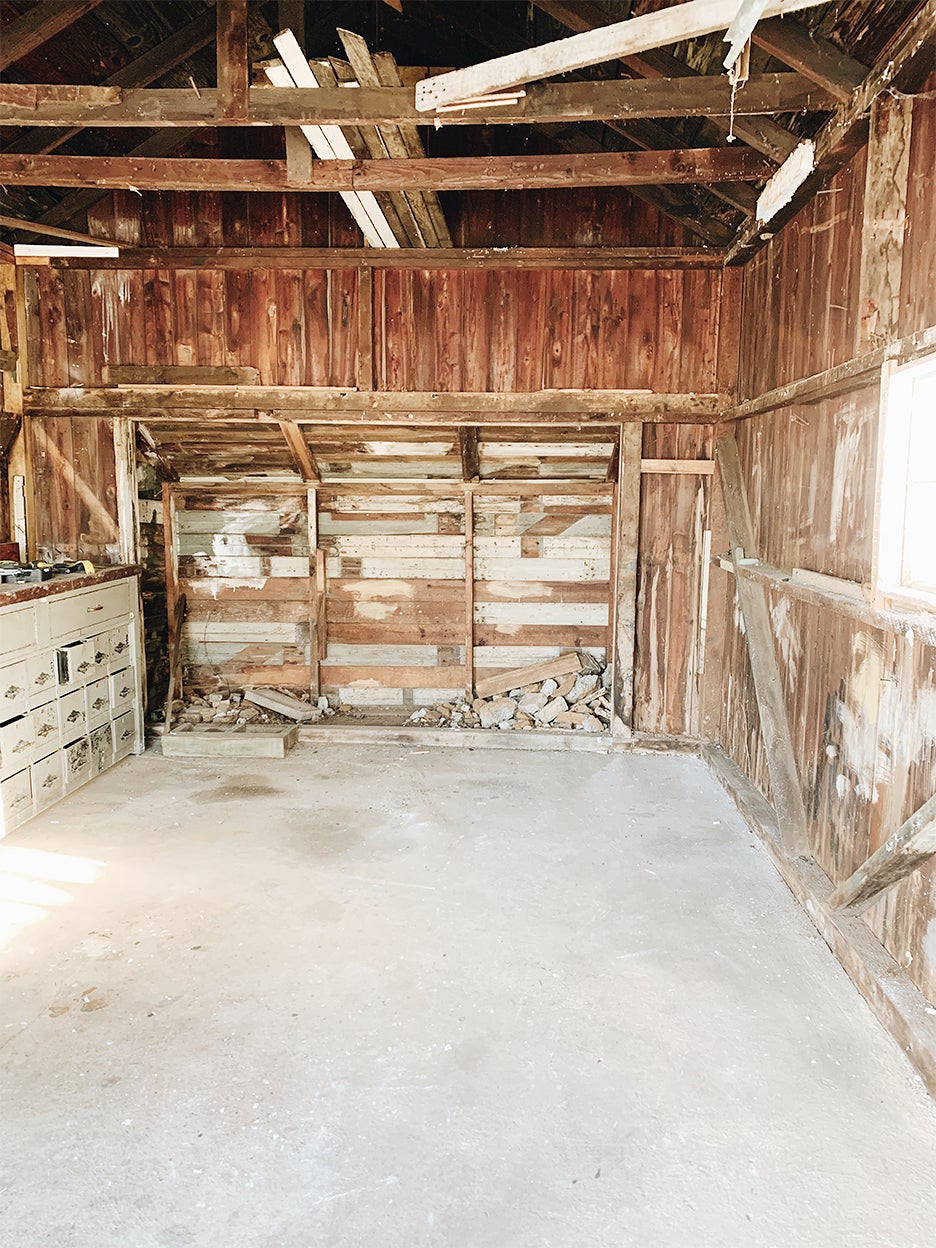 old wood garage