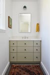 sage green built in cabinet
