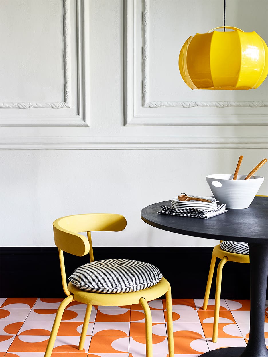 bright yellow dining chair