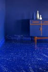 electric blue bathroom floor