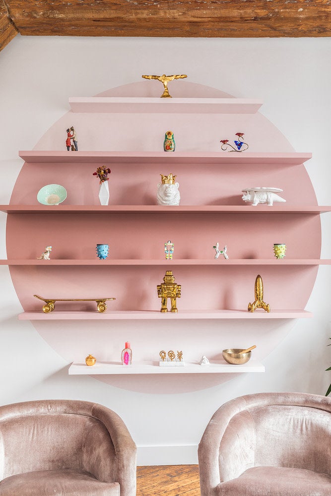 ombre pink round shelf