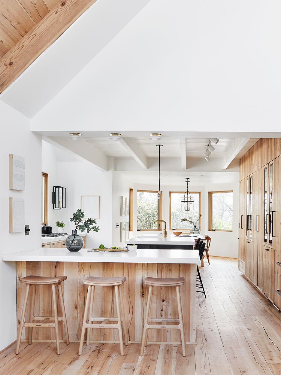 white and wood kitchen