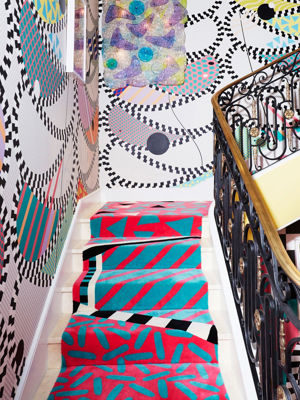 a memphis-styled staircase