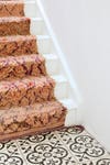 a shag carpet on stairs