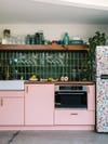 pink lower cabinets