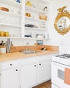 tiny white kitchen