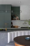 curved kitchen banquette seat