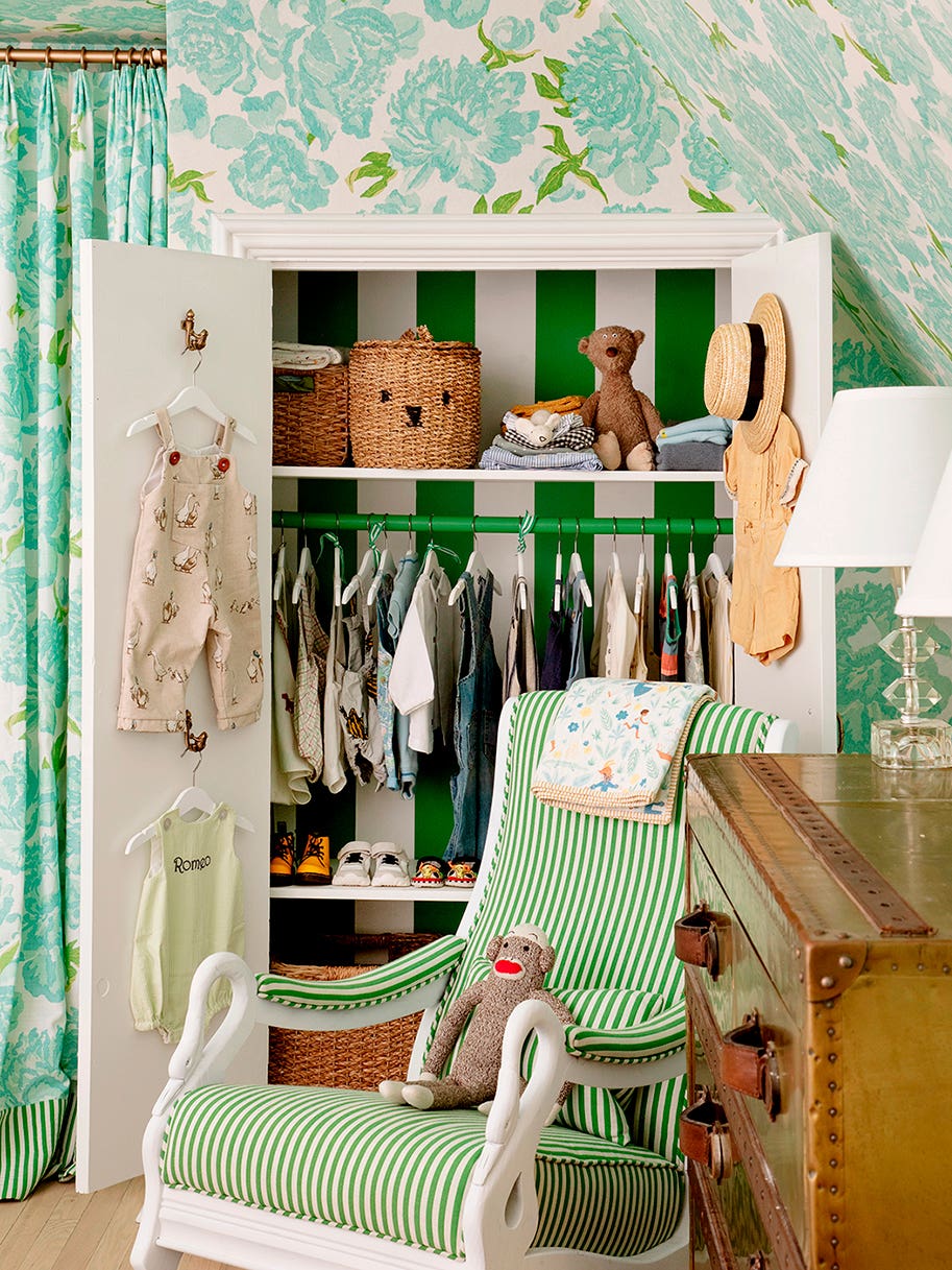 striped green closet