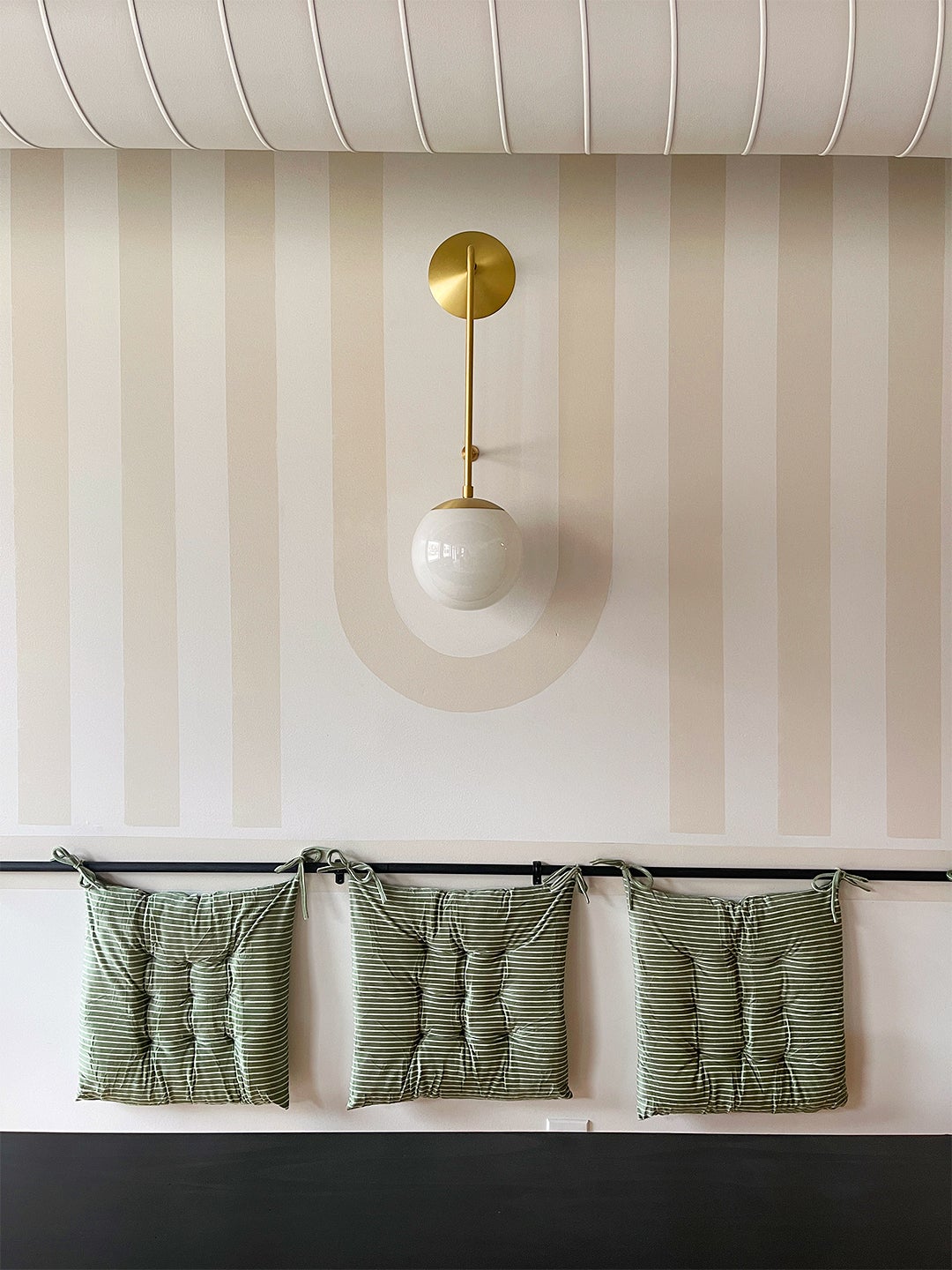 a striped wall paint treatment