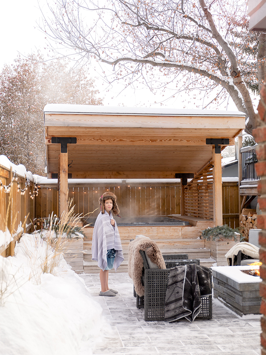 This Calgary Home’s Outdoor Hot Tub Zone Gets Use Year Round