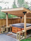 partially finished hot tub roof
